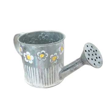 

1Pcs Iron Vase Watering Pot Shape Reusable Practical Artistic Flowerpot Flower Container for Students Home A35