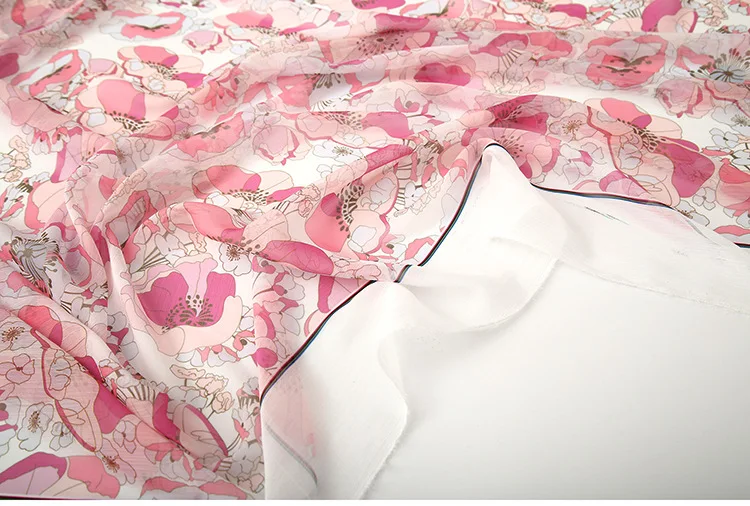 Цифровая печать Фея розовый нежный цветок модная ткань для платья Весна и лето шоу цветок полиэстер модная ткань