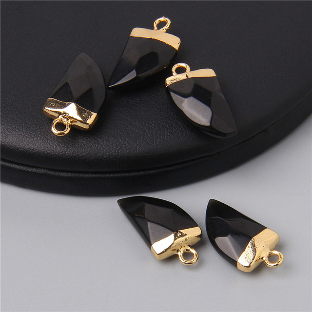 Natural Stone Pendants Faceted Agates Crystal Turquoises Opal Amethysts Quartz Pendant Charm for Jewelry Making 10x20mm Diy