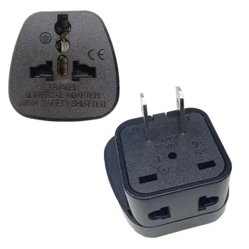 

10pcs/lot safety shutter 1to2 US Socket Plug splitter AC Power Adaptor Connector US Travel Plug Adapter UK EU AU to US plug