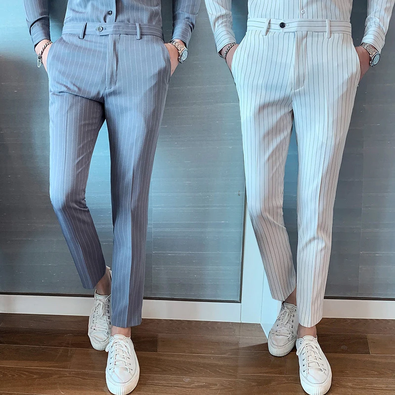 striped suit pants mens