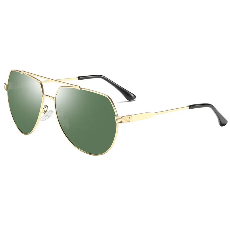 LEIDISEN Polarized UV400 Sunglasse Men Dazzle Color Driver Classic Retro Brand Designer Coating Lens Sun Glass 0945 - Цвет линз: G15 GREEN