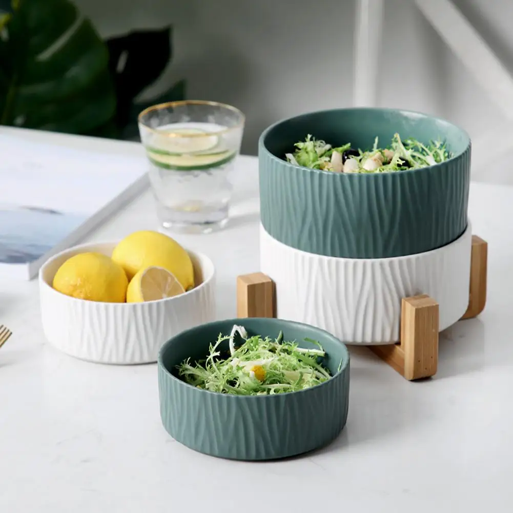 

650ML Northern European style Ceramic Bowl Pattern Salad Fine Design Soup Bowl for Instant Noodle Fruit Dessert