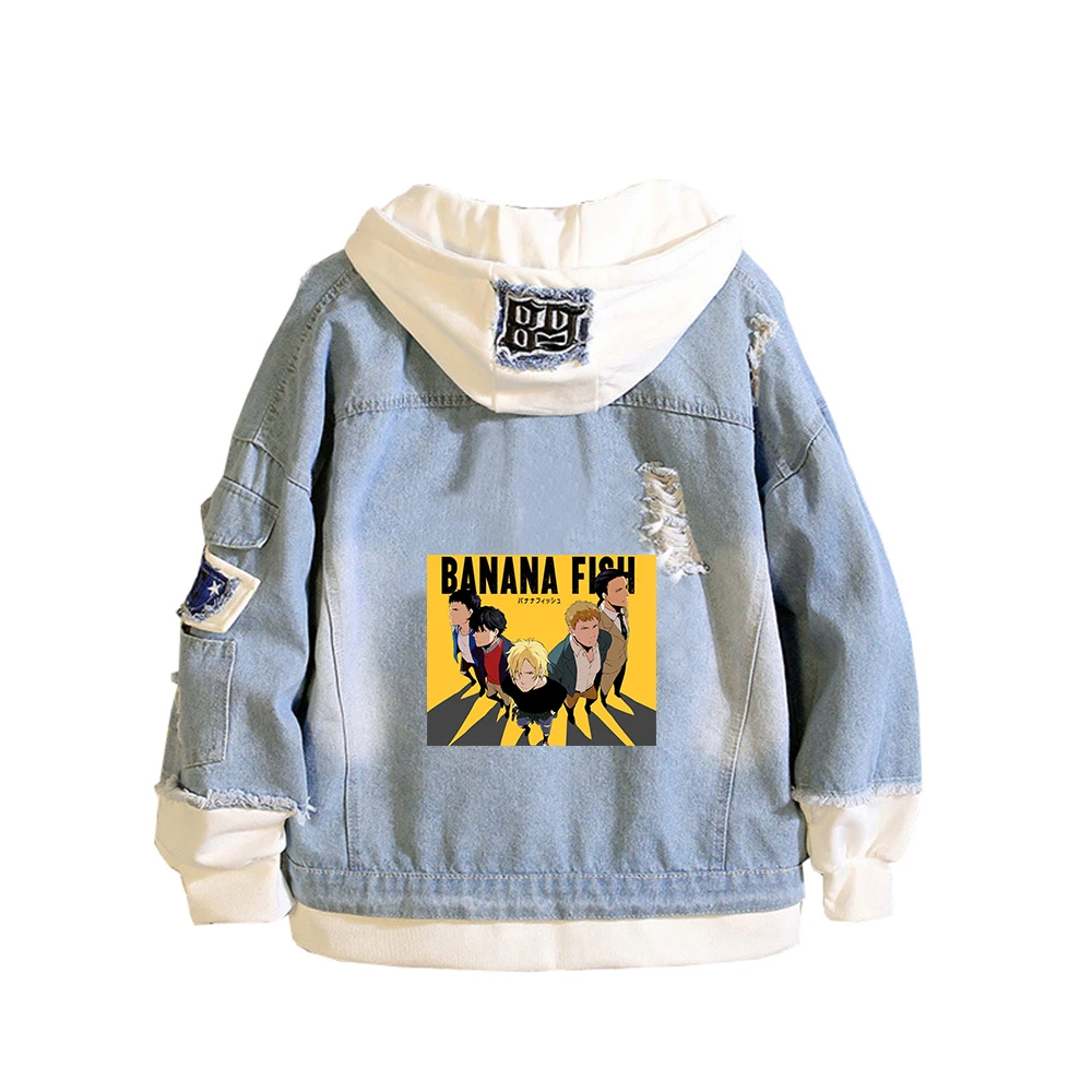 BANANA FISH Demin Jacket Anime Jeans Hoodies Ash Lynx Long Sleeve