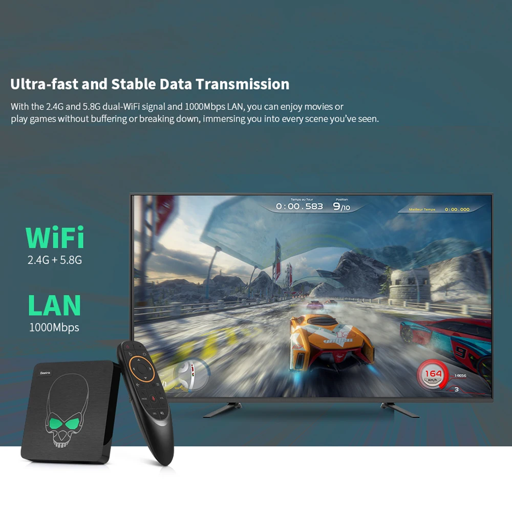 ТВ приставка Beelink GT King на Android 9 0 Amlogic S922X 4 Гб 64 2 4G голосовое дистанционное