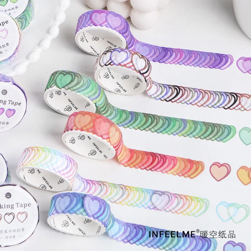 

Dot Washi Tape Set Heart Round Stickers 100 Dots Of 1 Roll For Journal Planner Scrapbooking