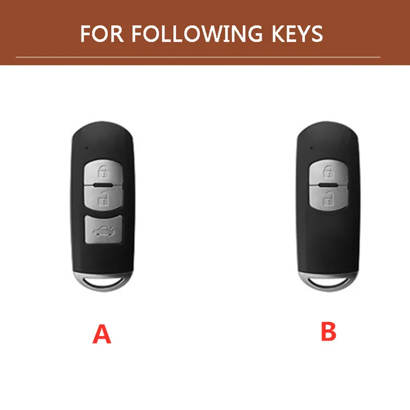 Remote Smart Car Key Case Mazda Leather Keychain Cover