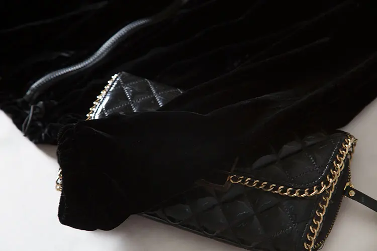 Красивый двойной карман украшенный шелк бархат черная куртка с рукавом летучая мышь куртка