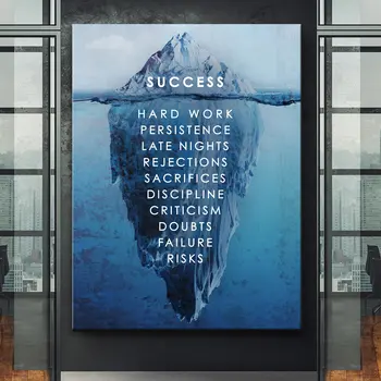

Iceberg of Success Canvas Painting Landscape Motivational Canvas Wall Art Nordic Print Wall Picture for Living Room Decoration