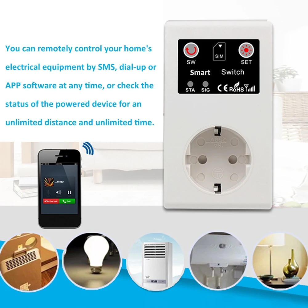 Intelligent Power Socket Call SMS APP Remote Control Switch Pump Router Electric Appliance Socket Electrical Sockets