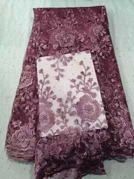 

New Design Onion African Mesh Lace Fabric High Quality Nigerian Tulle Lace French Net Lace With Beads And Stones For Dress