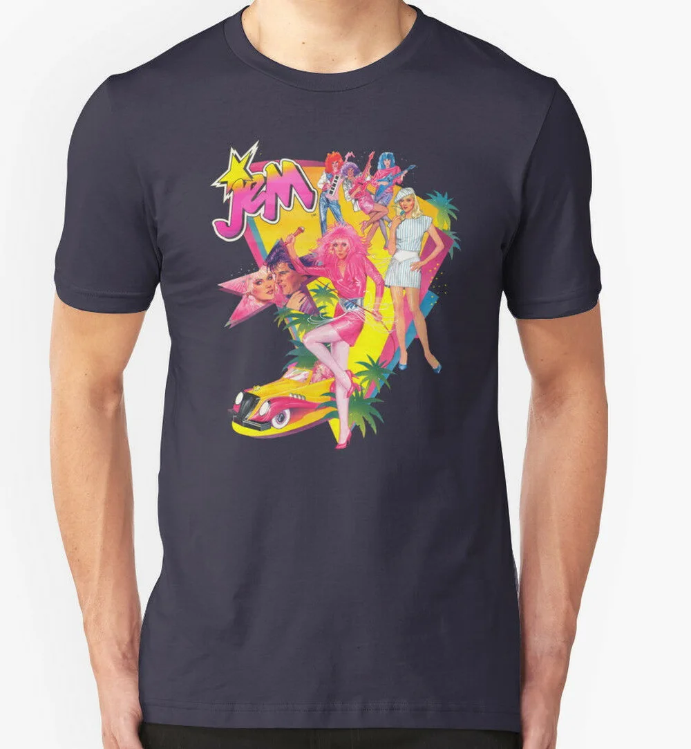 

JEM AND THE HOLOGRAMS T-Shirt BIRTHDAY PRESENT GIFT Cotton Basic Models Tops Tee Shirt