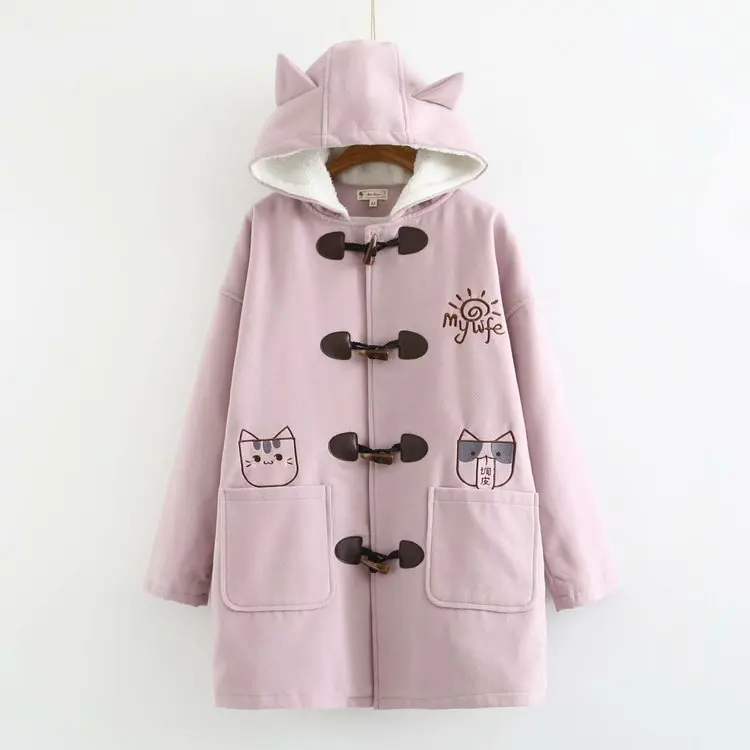 

Woolen Jacket Student Mid-length New Style College Style Versatile Thick Berber Fleece Woolen Overcoat S25434