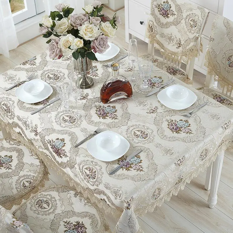 

Proud Rose European Lace Tablecloth Table Runner Rectangle Decor Table Cover Household Chair Cushion Chair Cover Free Shipping