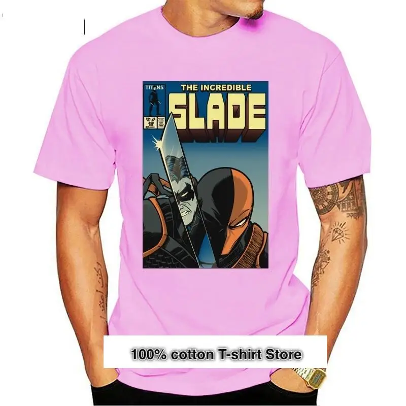 Camiseta de Titans увеличивающийся Deathstroke camiseta negra с cubierta cómic clásica moda | Мужская одежда
