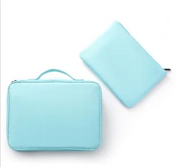 

2PCS Certificate Storage Bag Waterproof Storage Case with Combination Lock High Capacity (Pink, Sky Blue)