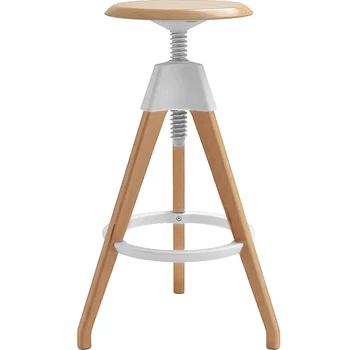 

Nordic Modern Creative Simple Solid Wood Rotating Chair Bar High Stools Home Back