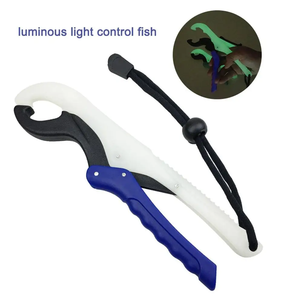 

Fish Catcher Fluorescent Control Plastic Fishing Gripper Luminous Floatable Fish Lip Grabber Lure Pliers with Lanyard