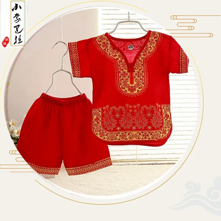 

Fast Delivery Summer New Style CHILDREN'S Short-sleeved Clothes Chinese Costume Two-Piece Set Small CHILDREN'S Casual Ethnic-Sty