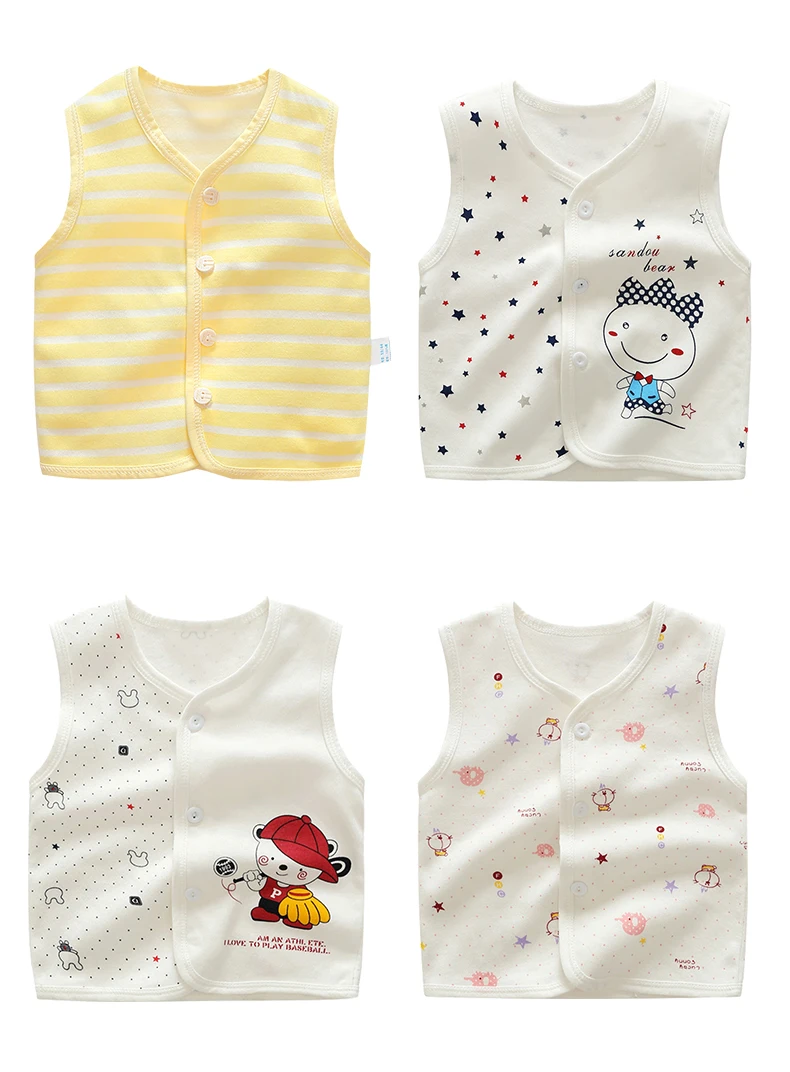 Infant Cotton Back Summer Thin Section Colored Cotton Baby Infants Vest Men Cotton Newborn Class A Waistcoat Cotton 1