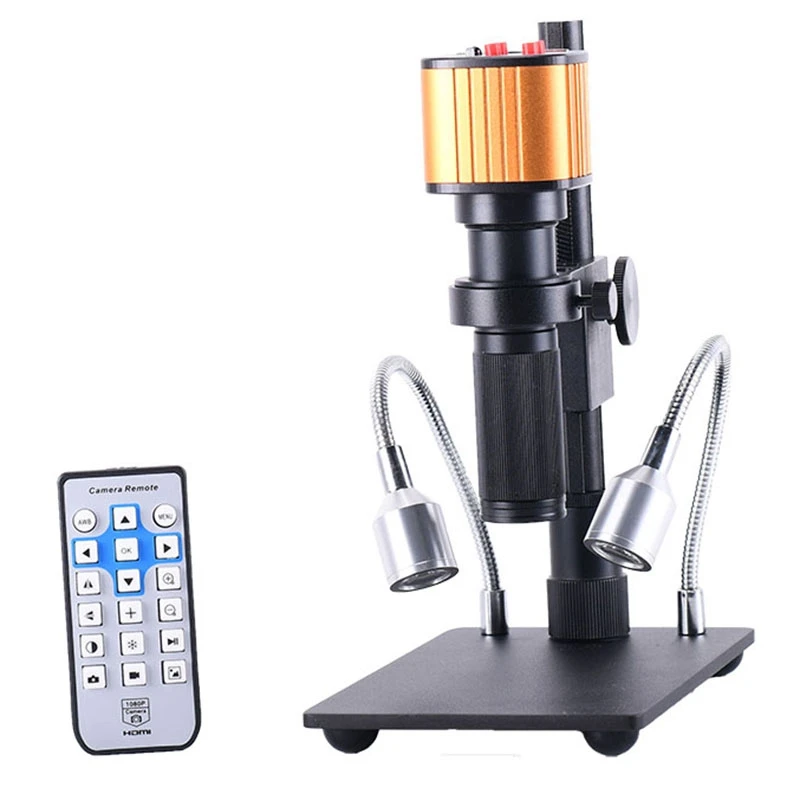 

HDMI 16MP Industrial Digital Electronic Microscope Camera 150X C-Mount Zoom Lens Camera Stand for Soldering,EU Plug