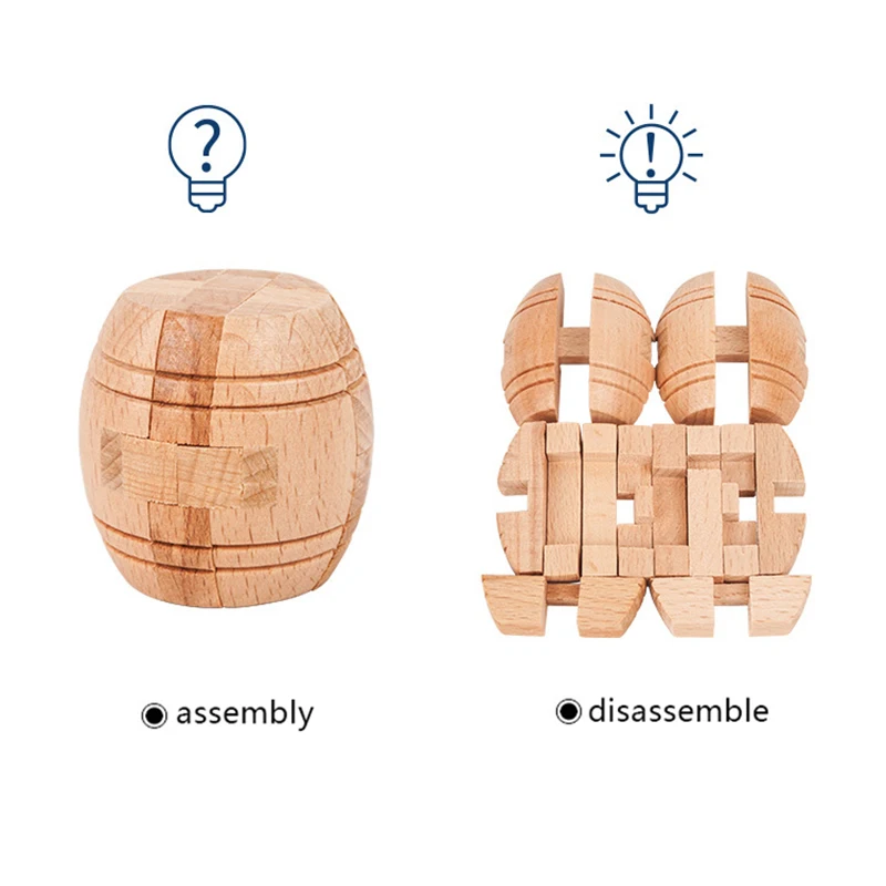 3D волшебный бочонок пазл с замком деревянная головоломка для мозгов головоломка для детей и взрослых интеллектуальная игрушка подарок куб Лобзики
