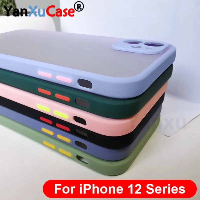 10Pcs Phone Case For iPhone 12 Mini 11 Pro Max XR XSMax 8 7 6S Plus SE2 Skin-friendly Camera Protection Cover For Apple i12 Capa