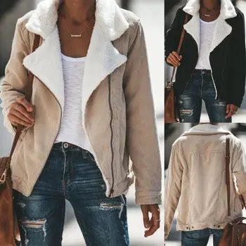 

Fashion Women Coats Winter Warm Thicken Fleece Fur Elegent Soft Jackets Coat Parka Overcoat Jacket Trench Street Cool Outwear