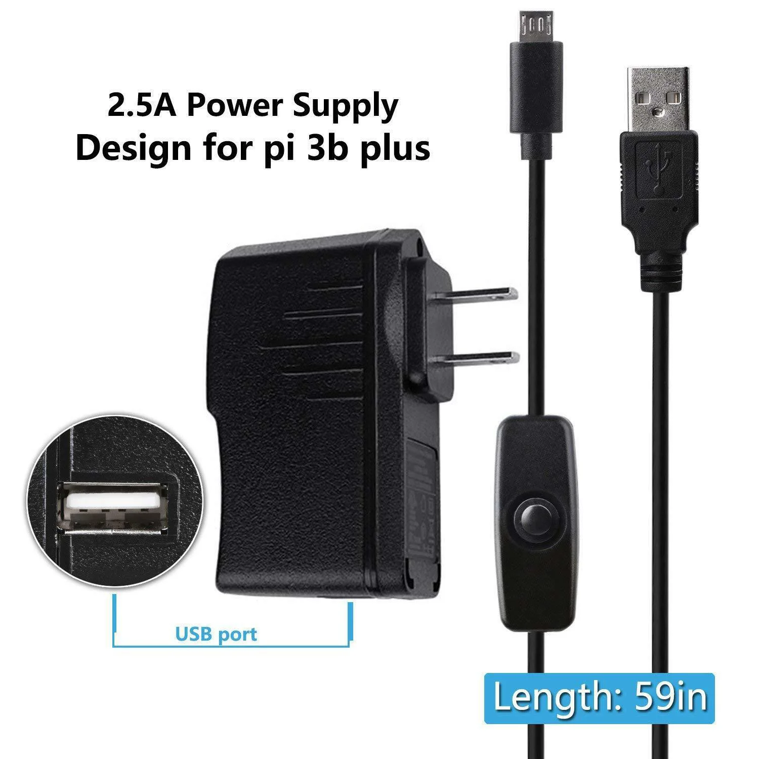 Чехол+ вентилятор+ адаптер питания+ радиатор+ Кабель Micro USB для Raspberry Pi 3 B