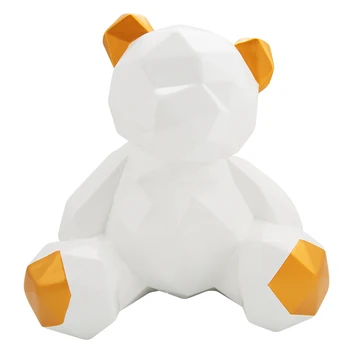 

Nordic Simple Bear Sculpture Light Luxury Home Decor Desktop Furnishings FRP Geometric Bear Animal Crafts A1324