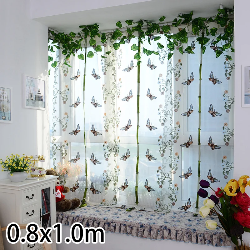 Tulle Butterfly Curtains Window Treatments Living Room Kitchen Modern Solid For Roman Voile Home Textile Decor