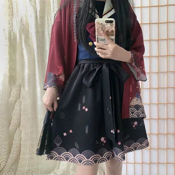 

Japanese Kimono Women 2020 Summer Fashion Wide Leg Pants Traditional Costume Kimonos Vintage Female Loose Pants Printed Skirts