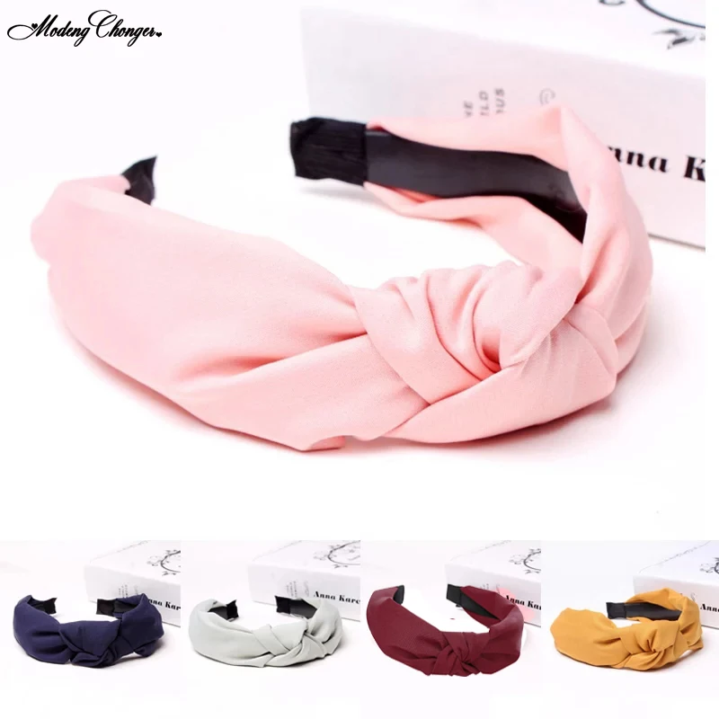 High Quality Solid Color Hairbands Turban Hair Bezel For Women Elastic Headband  Intermediate Knot Non-slip Toothed Hair Accesso intermediate chinese listening 2