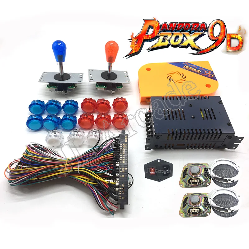 

Pandora box 9D 2500 in 1 arcade diy joysticks kit + arcade kit 12V power box + speaker + copy sanwa button