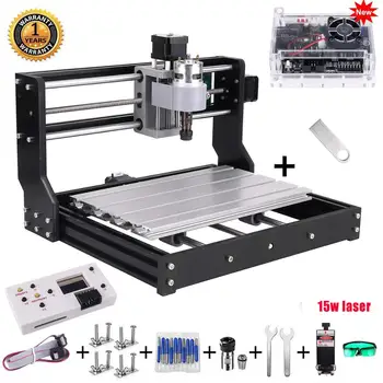 CNC 3018 Pro 10w/15w Laser DIY Mini CNC Machine With Offline Controller 3 Axis Milling Machine GRBL Control ER11 Laser Engraver 3 axis grbl control board offline hand controller for cnc laser engraver machine