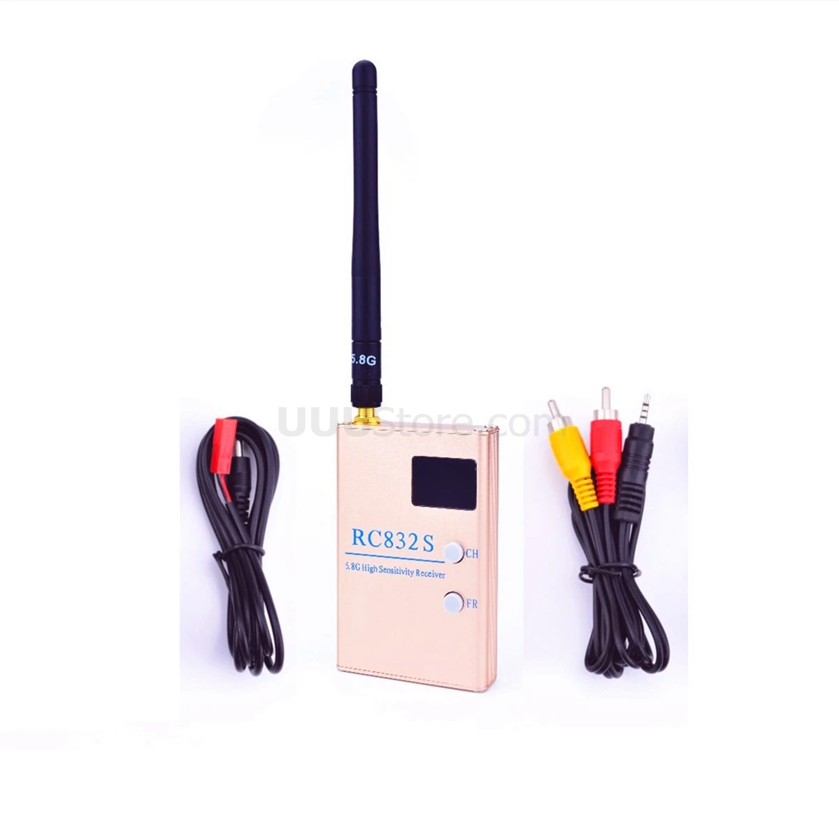 RC832S Receiver - FPV 5.8G 5.8GHz 48 Channels Video Receiver With A/V and Power Cables Same As RC832 RC832H For FPV Racing Drone 24