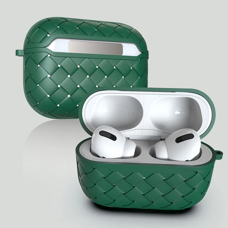 Чехол для Airpods Pro беспроводные наушники с Bluetooth Модный мягкий чехол плетеной кожей