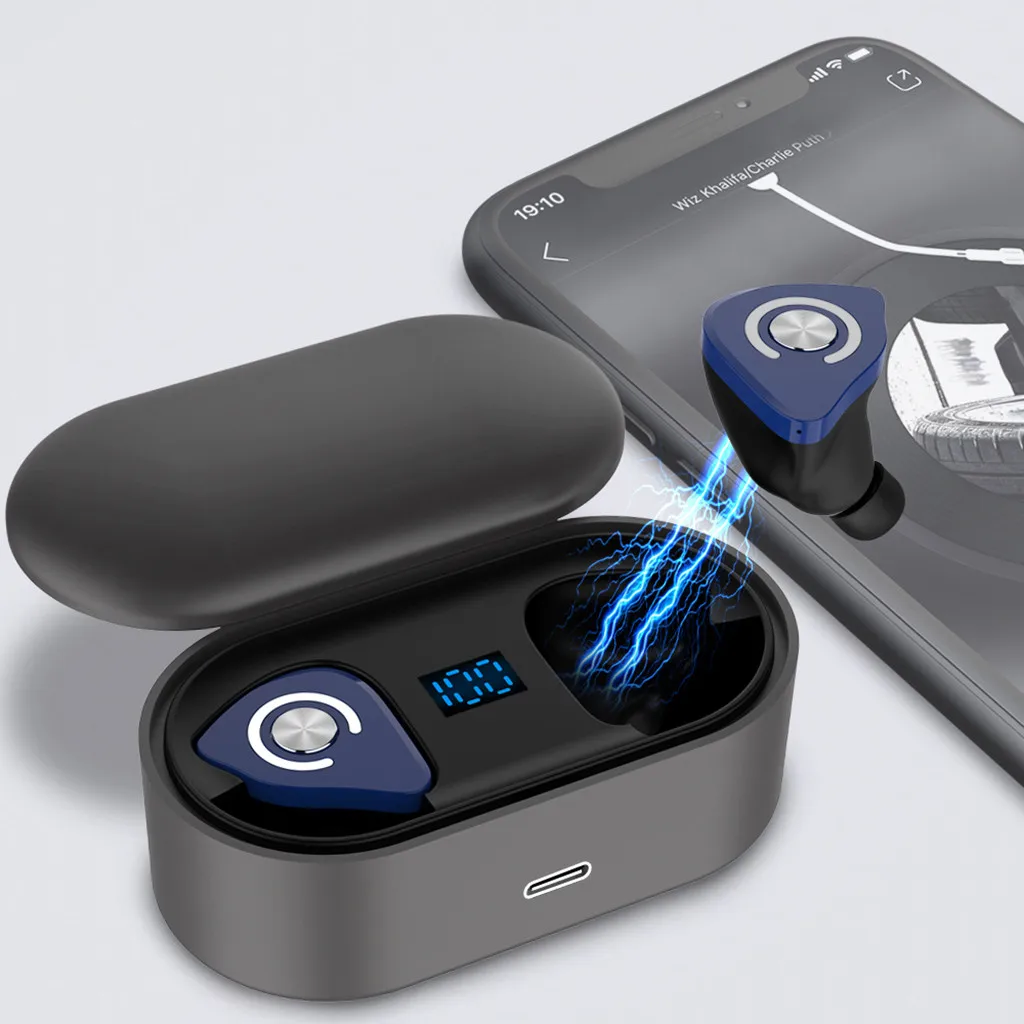 BT5.0, TWS, Bluetooth, настоящие беспроводные наушники, 5D стерео наушники, мини TWS, водонепроницаемые наушники, 2200 мА/ч, внешний аккумулятор для смартфонов