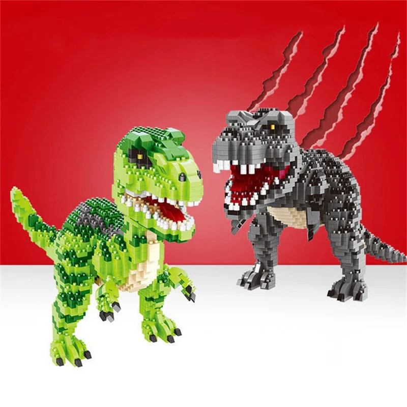 

New Creative DIY Dinosaur Model Building Blocks Tyrannosaurus Velociraptor Educational Bricks Toys for Children Birthday Gifts