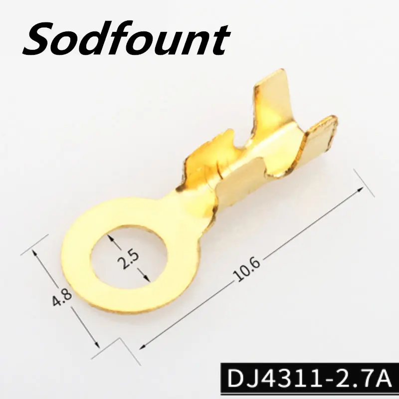 100 шт. DJ4311-2.7A 2,5 мм круглое кольцо для заземления толщина терминала 0,3 мм внутренний диаметр 2,5 мм