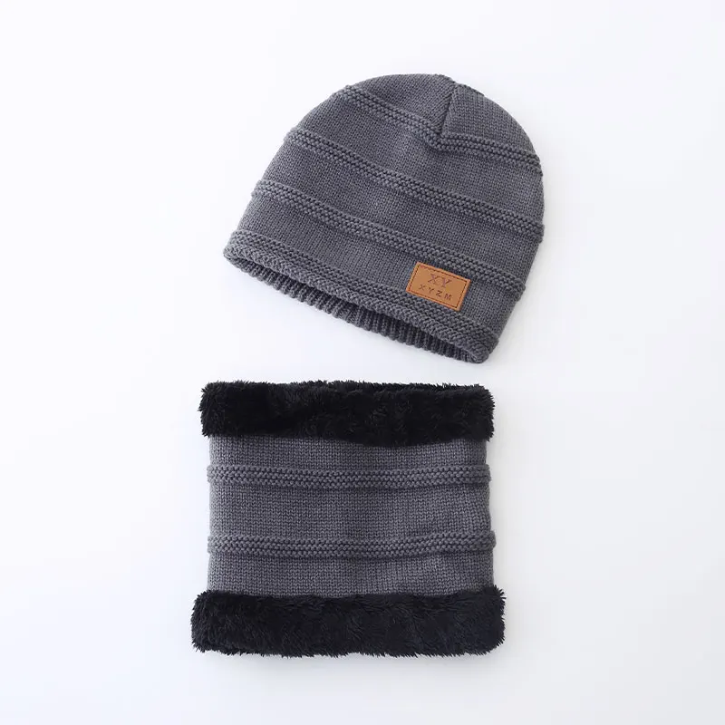 Kids Grey Женские одинаковые шапки, шапка для родителей и детей, вязаная мешковатая Шапка-бини «Папа и я», зимняя шапка для катания на лыжах, громоздкая шикарная вязаная шапка+ шарф - Цвет: Kids Grey