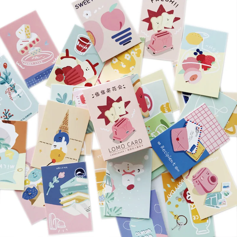 28 шт./упак. милые дневные чайные дорожные заметки декоративная бумага DIY открытка карты с картинками открытки