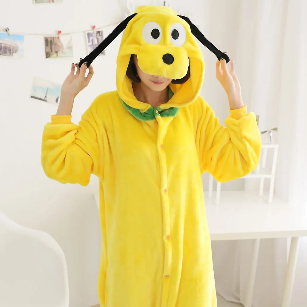 Animal Kigurumi Adult Pluto Onesie Pajamas High Quality Flannel Family Party Yellow Dog Kids Cosplay Costumes Jumpsuits Zipper Animal Kigurumi Adult Pluto Onesie Pajamas High Quality Flannel Family Party Yellow Dog Kids Cosplay Costumes Jumpsuits Zipper