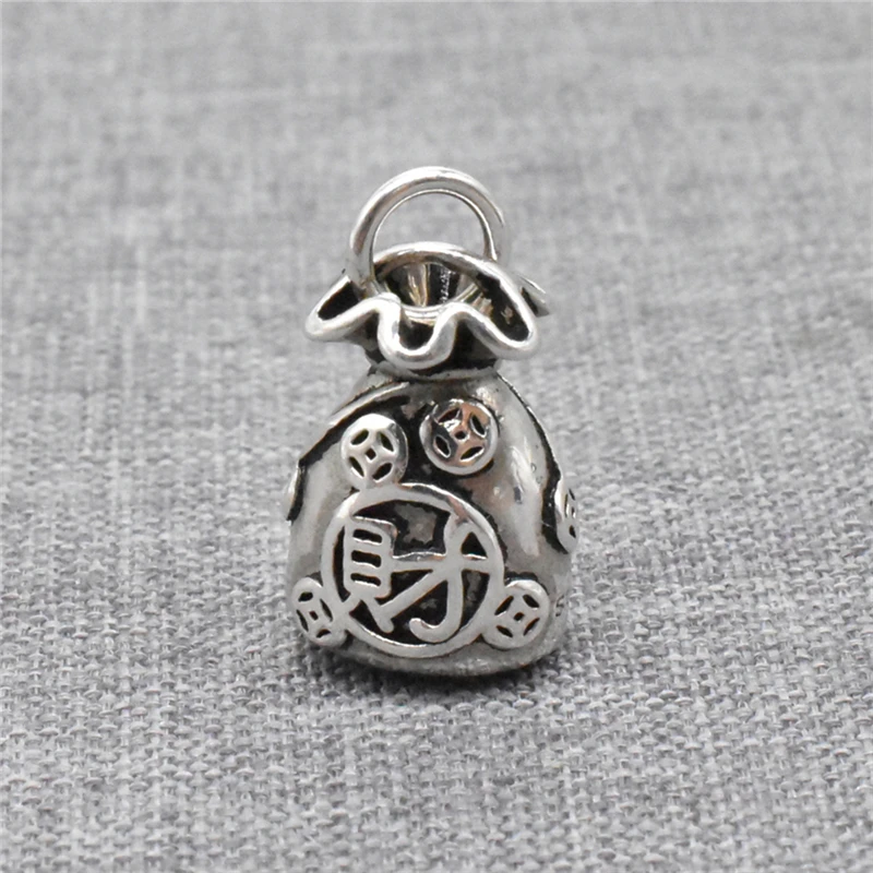 

2pcs of 925 Sterling Silver Fortune Money Bag Charm 3D Coin Pocket Pendant for Necklace