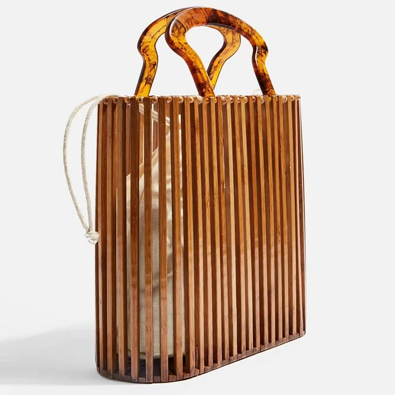 Модные женские сумки, дизайнерская акриловая тканая сумка с ручками, Бамбуковая сумка, прошитая сумка, клатч, сумка для пляжа, отдыха