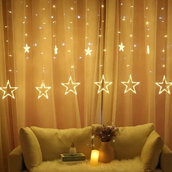 ABXMAS EU Plug Moon LED Star Fairy String Light Garland EID Mubarak Curtain Decoration Christmas Holiday Lighting Wedding Party