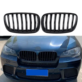 

1 Pair Gloss Black Front Kidney Grill Car Front Bumper Intake Racing Grille For BMW E70 E71 X5 X6 2007-2013 Car Exterior Parts