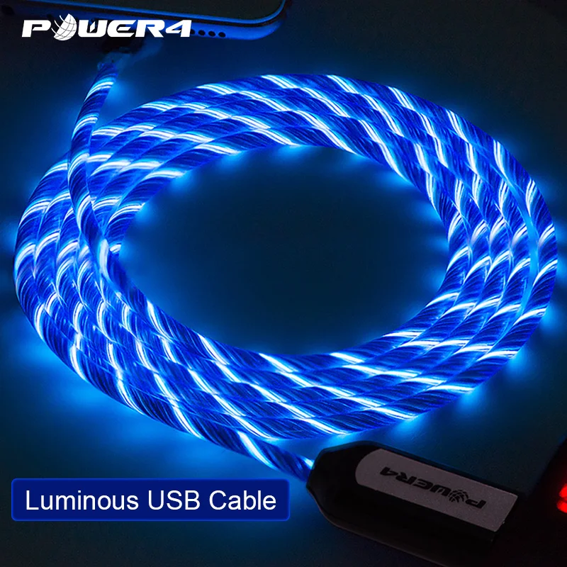 

Power4 Led Micro USB Cable Charger For iPhone Charging Cable USB Type C Cables Fast Charging For Samsung