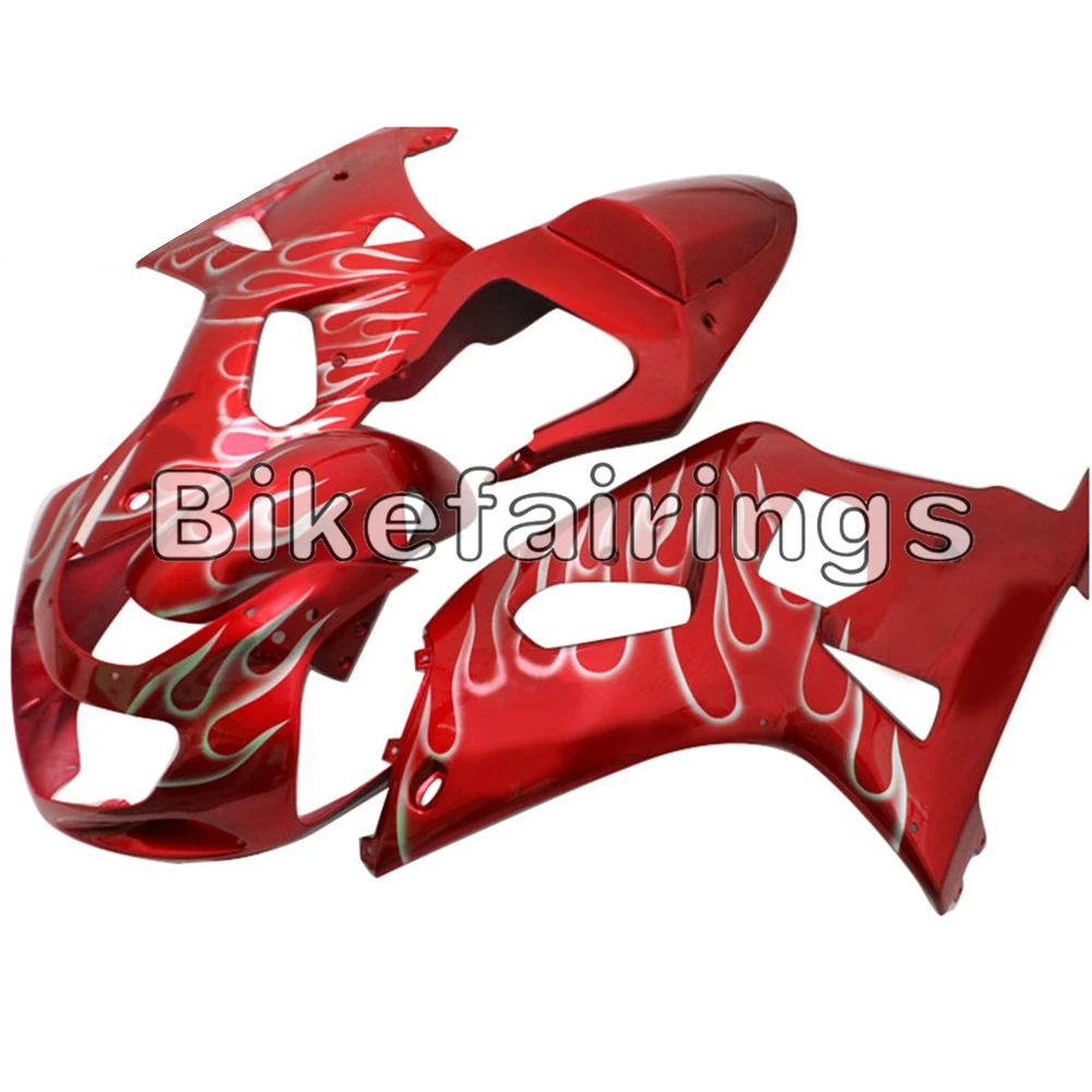 Красный, Белый Пламя Кузов для Suzuki GSXR600 2000 2001 2002 2003 обтекатели GSXR750 00 01 02 03 рамы кузова K1 00 03 крышки панели
