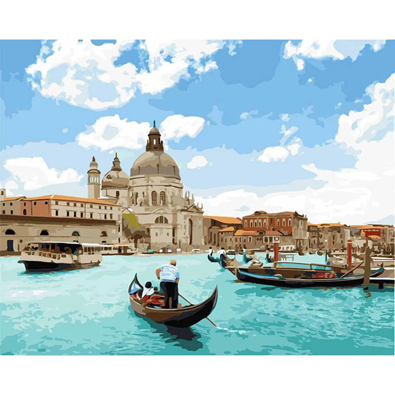 Stunning Sea Scenery DIY Acrylic Paint by Numbers Kit on Canvas